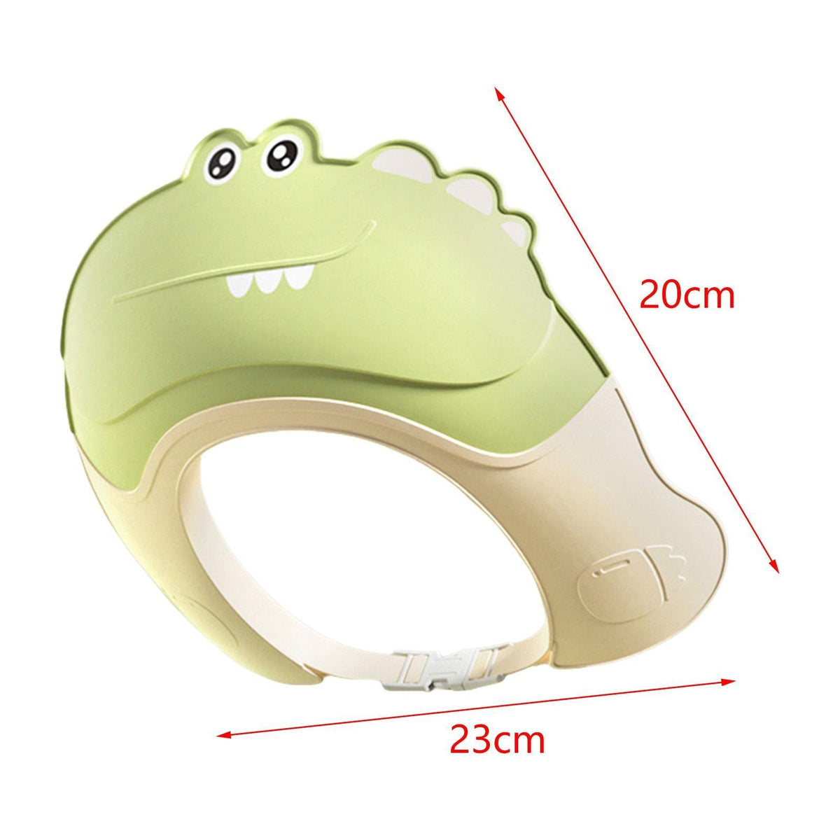 Fippy Casca de Dus pentru Copii, Protectie Baie Impotriva Samponului si Apei, Ajustabila, TPE si PP, 0-12 Ani, Model Crocodil, Verde, 20 x 23 cm