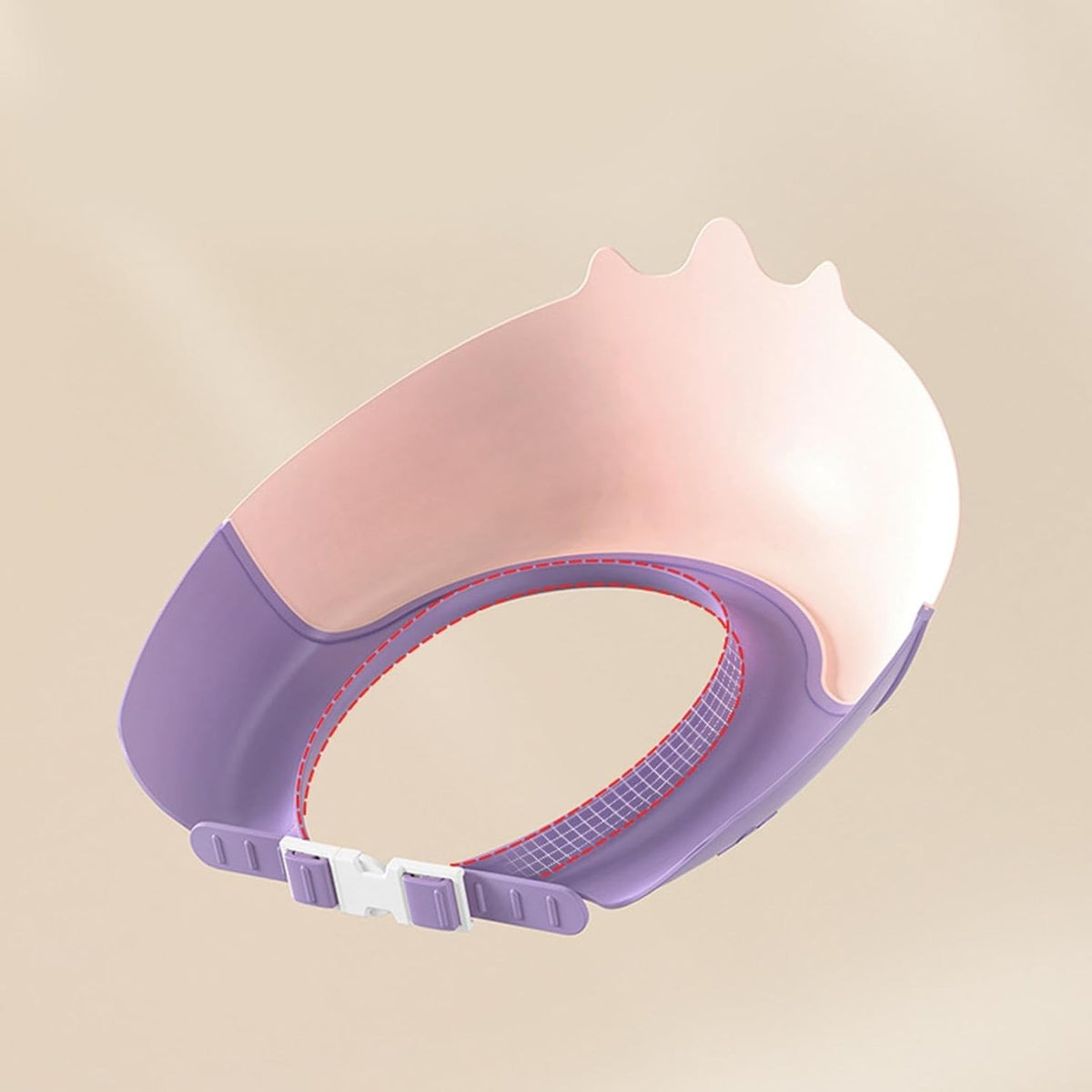 Fippy Casca de Dus pentru Copii, Protectie Ochi si Urechi Impotriva Samponului, Marime Ajustabila 0-12 Ani, Material TPE si PP, Model Unicorn, Roz/Mov, 20 x 23 cm