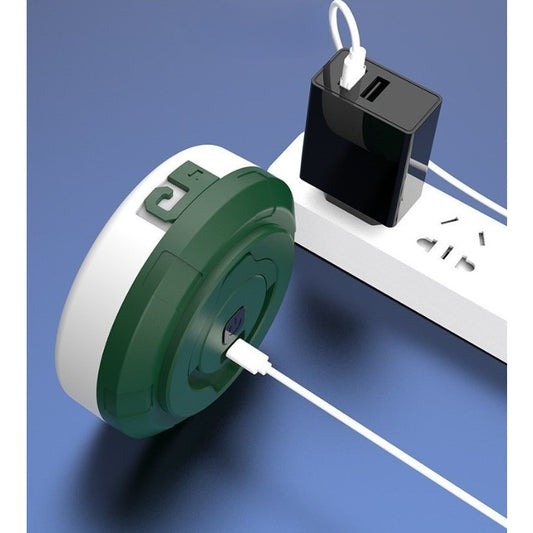 Lampa Camping LED Portabila, Ghirlanda Luminoasa Retractabila 10m, Incarcare USB, Acumulator 1800mAh, Design Compact, 10.5x4.3 cm, Alb Verde