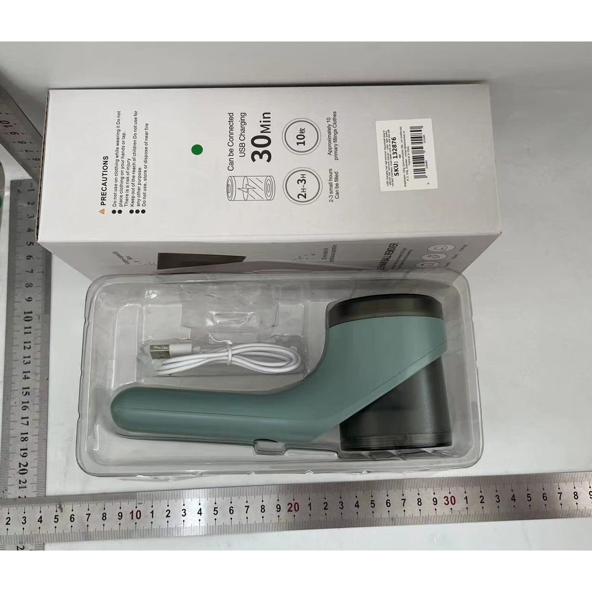 Aparat Electric de Indepartat Scame si Par Haine, 6 Lame Inox, 3 Trepte de Viteza, Incarcare USB, Perie Curatare Inclusa, ABS, 20.5 x 8.8 x 7 cm, Verde