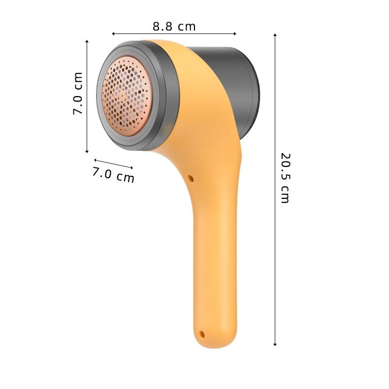 Aparat Electric Curatat Scame si Par Haine, Cutit 6 Lame, 3 Trepte de Viteza, Incarcare USB, Functie Iluminare, Perie Curatare, ABS si Otel Inoxidabil, 20.5 x 8.8 x 7 cm, Galben