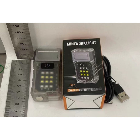 Lanterna UV LED Portabila, Cap Rotativ 90 Grade si Magnet, Incarcare USB Tip C, 5W, 500 Lumeni, 3 Culori Lumina cu Mod SOS, Acumulator 1200 mAh, IP44, PC si Aluminiu, Corp Transparent Fluorescent