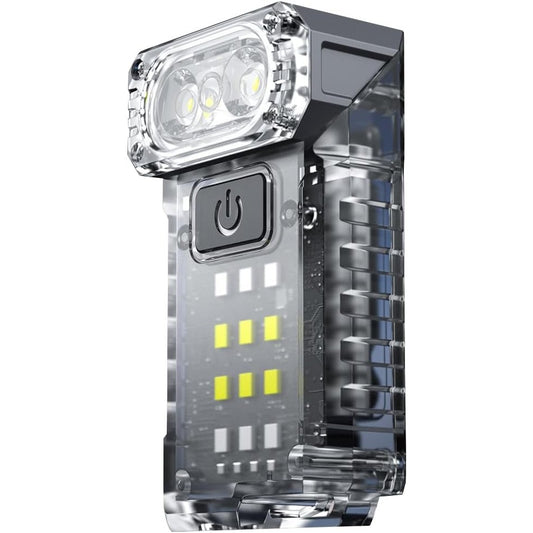 Lanterna UV LED Portabila, Cap Rotativ 90 Grade si Magnet, Incarcare USB Tip C, 5W, 500 Lumeni, 3 Culori Lumina cu Mod SOS, Acumulator 1200 mAh, IP44, PC si Aluminiu, Corp Transparent Fluorescent