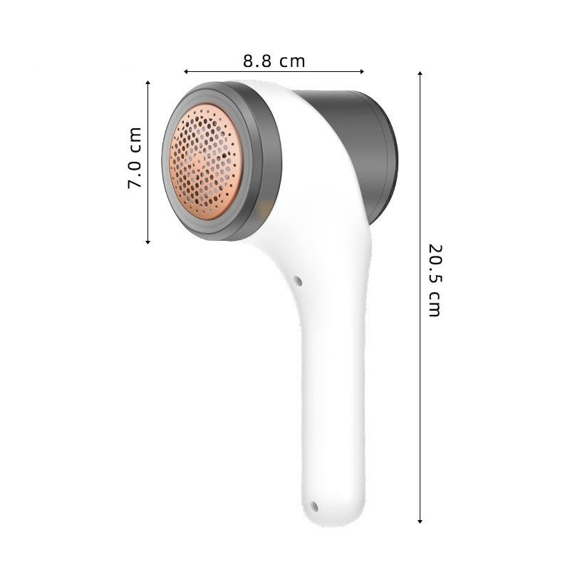 Aparat Electric de Curatat Scame si Par Haine, 6 Lame Inoxidabile, 3 Trepte de Viteza, Incarcare USB, Functie Iluminare, ABS, 20.5 x 8.8 x 7 cm, Alb