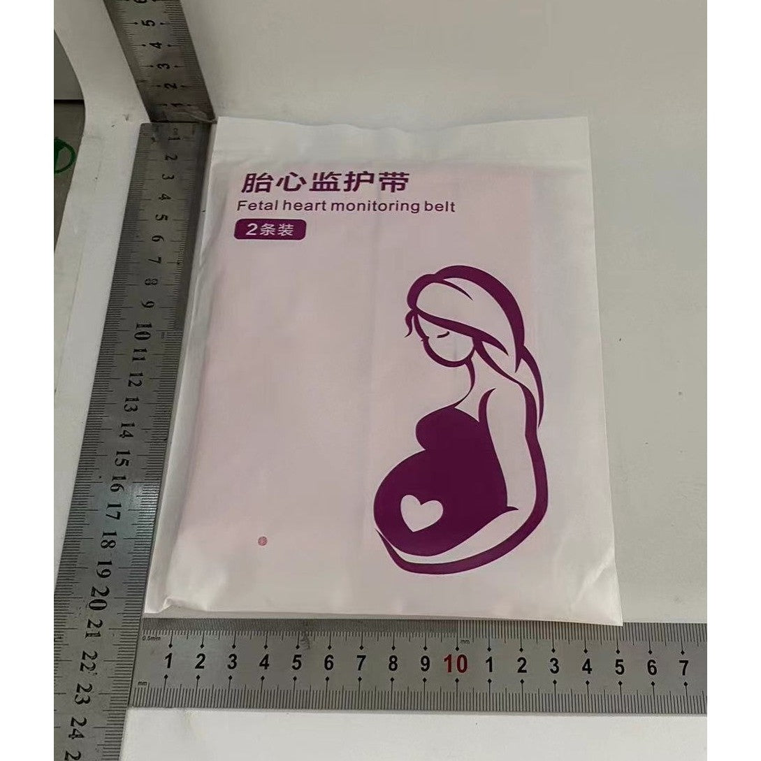 Set 2 Centuri Monitorizare Ritm Cardiac Fetal, Material Elastic si Respirabil, Tesatura Moale Reglabila, 6 x 130 cm, Roz