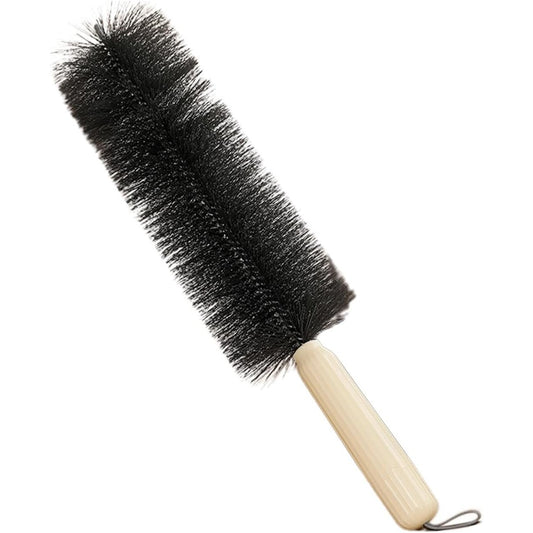 Perie Multifuncțională 2 în 1 pentru Curățarea Prafului, Cap Flexibil cu Burete și Peri PET, Sistem de Agățare, ABS, 38 x 11 cm, Crem