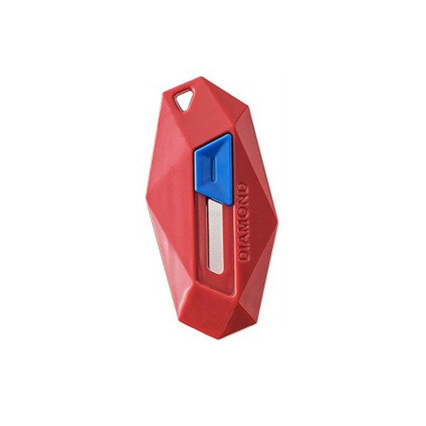 Cutter Pentru Cutii Si Ambalaje, Lama Zimtata Cu Varf Rotunjit De Siguranta, Rebound Automat Si Magnet, ABS Si Otel Inoxidabil, Tip Breloc, 6.5x3.5 cm, Rosu