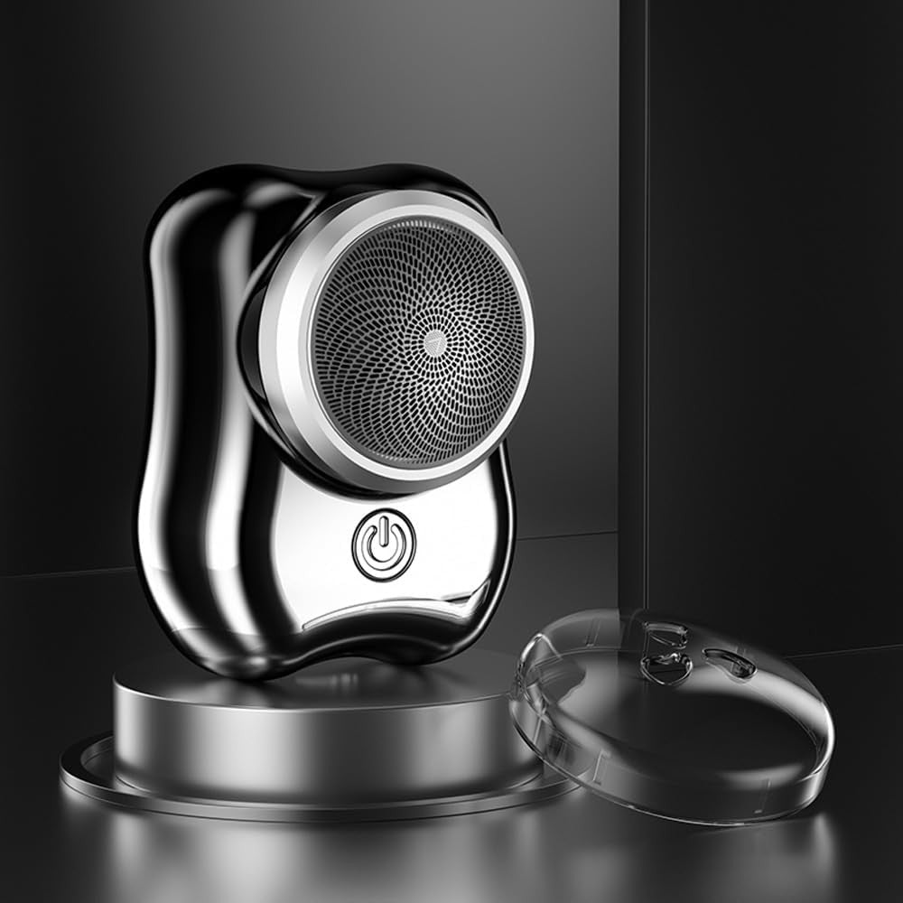Aparat de Ras Electric Portabil, Mini Shaver cu Incarcare USB Type-C, Rezistent la Apa IPX7, Utilizare Umeda si Uscata, Autonomie 60 min, ABS si Aliaj de Aluminiu, Negru/Mov, 6.5 x 4.5 x 4 cm