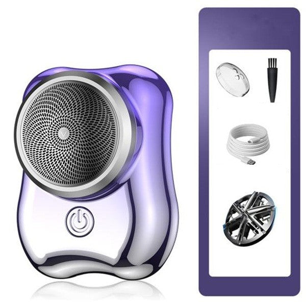 Aparat de Ras Electric Portabil, Mini Shaver Incarcare USB Type-C, Rezistent la Apa IPX7, Autonomie 60 min, ABS si Aliaj Aluminiu, 6.5 x 4.5 x 4 cm, Mov