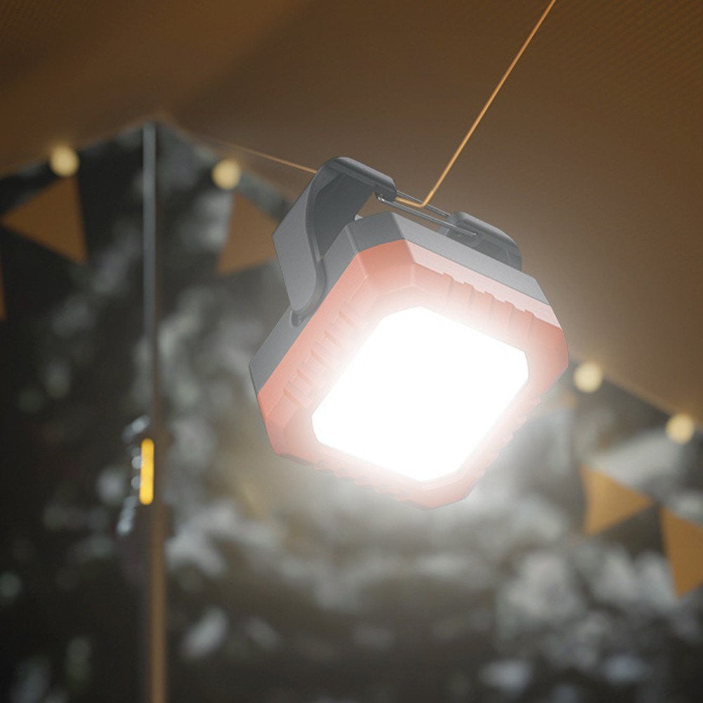 Lanternă Breloc LED COB, 500 Lumeni, 5 Moduri Lumină cu SOS Roșu, Reîncărcabilă USB-C, Rezistentă la Apă IPX5, Aluminiu și PC, Portocaliu