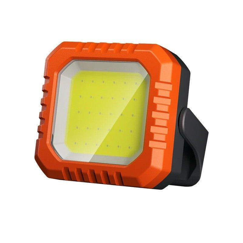 Lanternă Breloc LED COB, 500 Lumeni, 5 Moduri Lumină cu SOS Roșu, Reîncărcabilă USB-C, Rezistentă la Apă IPX5, Aluminiu și PC, Portocaliu