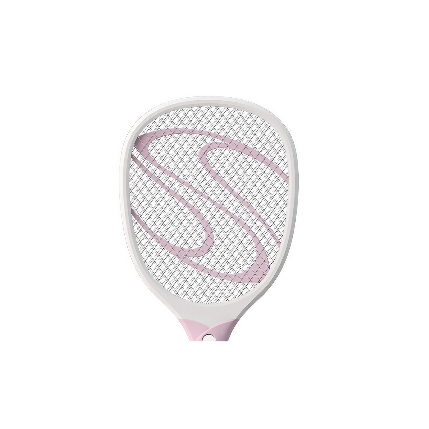 Paleta Electrica pentru Tantari si Muste cu LED, Incarcare USB, Racheta Anti-Insecte cu Impuls Inalta Tensiune, Plastic Durabil, Alb-Roz