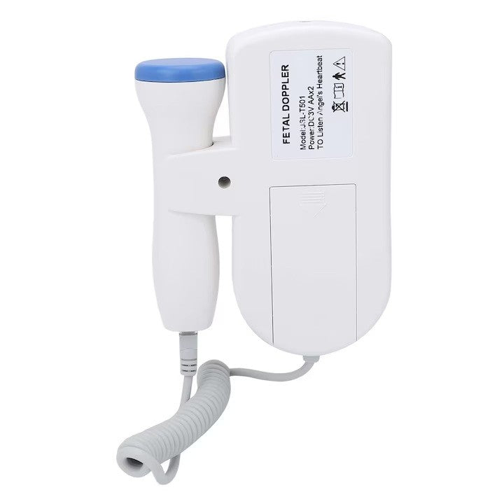 Monitor Fetal Doppler Portabil, Dispozitiv Ascultare Bătăi Inimă Făt, Ecran LCD 4.5 cm, Sondă Impermeabilă 3.0 MHz, Utilizare de la 9 Săptămâni, Material ABS, Albastru
