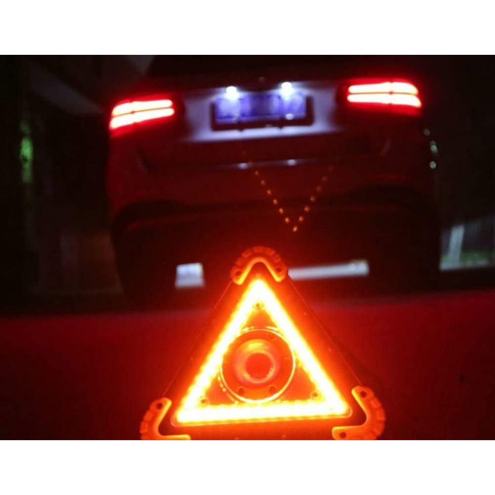 Triunghi Multifunctional de Avertizare, Lanterna LED COB 10W, Power Bank USB, Impermeabil IP65, 800 Lumeni, 4 Moduri Iluminare, Portocaliu Negru