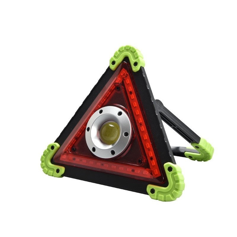 Triunghi de Avertizare Multifunctional, Lanterna LED COB 10W, 800 Lumeni, Power Bank USB, Impermeabil IP65, 4 Moduri Iluminare, Verde/Negru