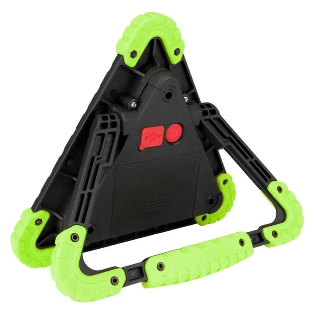 Triunghi de Avertizare Multifunctional, Lanterna LED COB 10W, 800 Lumeni, Power Bank USB, Impermeabil IP65, 4 Moduri Iluminare, Verde/Negru
