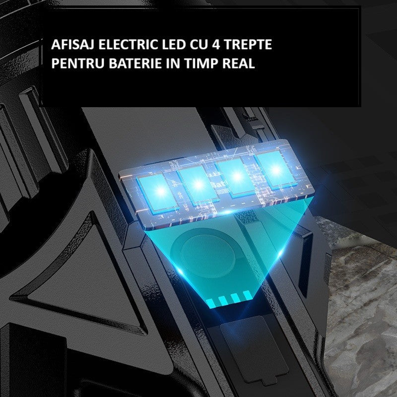 Lanternă LED Reîncărcabilă USB, 2 Surse de Lumină Frontală și Laterală COB, Autonomie 8-24h, 5W, Rezistentă la Șocuri, Material ABS, 23 x 10 x 10 cm, Galben