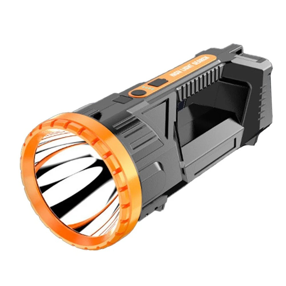 Lanternă LED Reîncărcabilă USB, 2 Surse de Lumină Frontală și Laterală COB, Autonomie 8-24h, 5W, Rezistentă la Șocuri, Material ABS, 23 x 10 x 10 cm, Galben