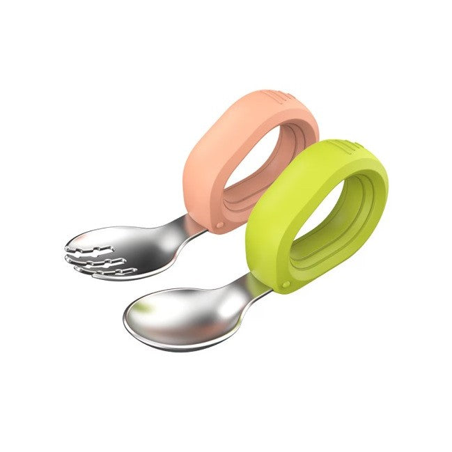Set Diversificare Bebelusi, Bol cu Ventuza si Tacamuri, Model Broscuta, Silicon Alimentar si Otel Inoxidabil, 3 Piese, 300 ml, Verde