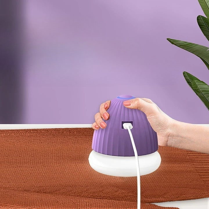 Aparat de Scame 2 in 1 si Lampa de Veghe, Curatare Haine, 6 Lame Otel Inoxidabil, 3 Trepte de Putere, Incarcare USB Tip C, 4 W, 9 x 10 cm, Mov