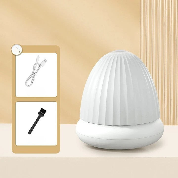 Aparat de Scame 2 in 1 pentru Curatare Haine cu Lampa de Veghe, 3 Trepte de Putere, 6 Lame Otel Inoxidabil, Incarcare USB Tip C, 4 W, 9 x 10 cm, Alb