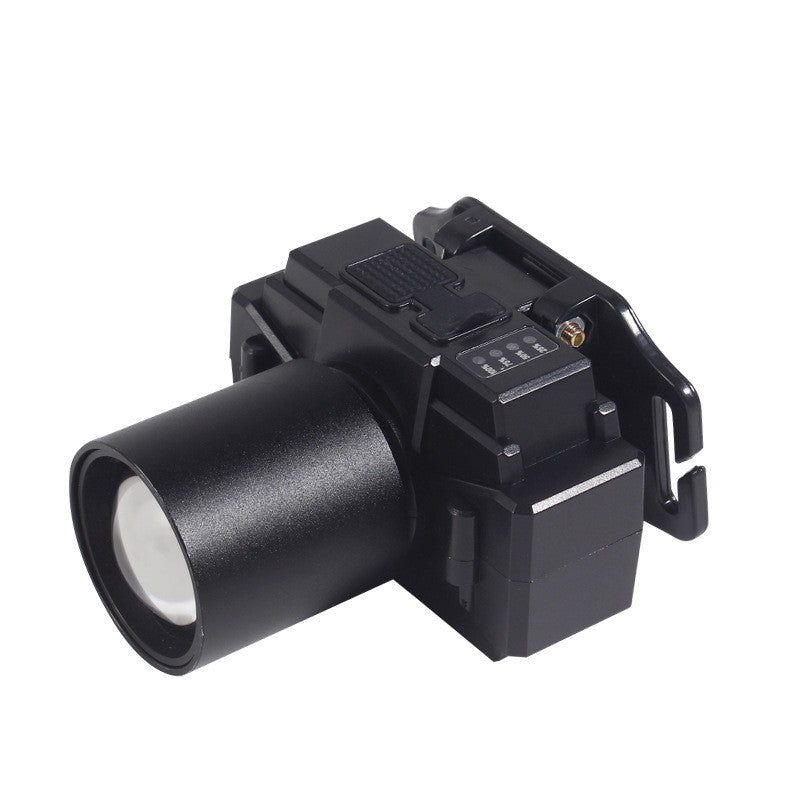Lanterna Frontala LED Profesionala, Zoom Telescopic, Rezistenta la Apa IP65, Ajustabila pentru Pescuit si Camping, Negru, 7x4.5x6 cm