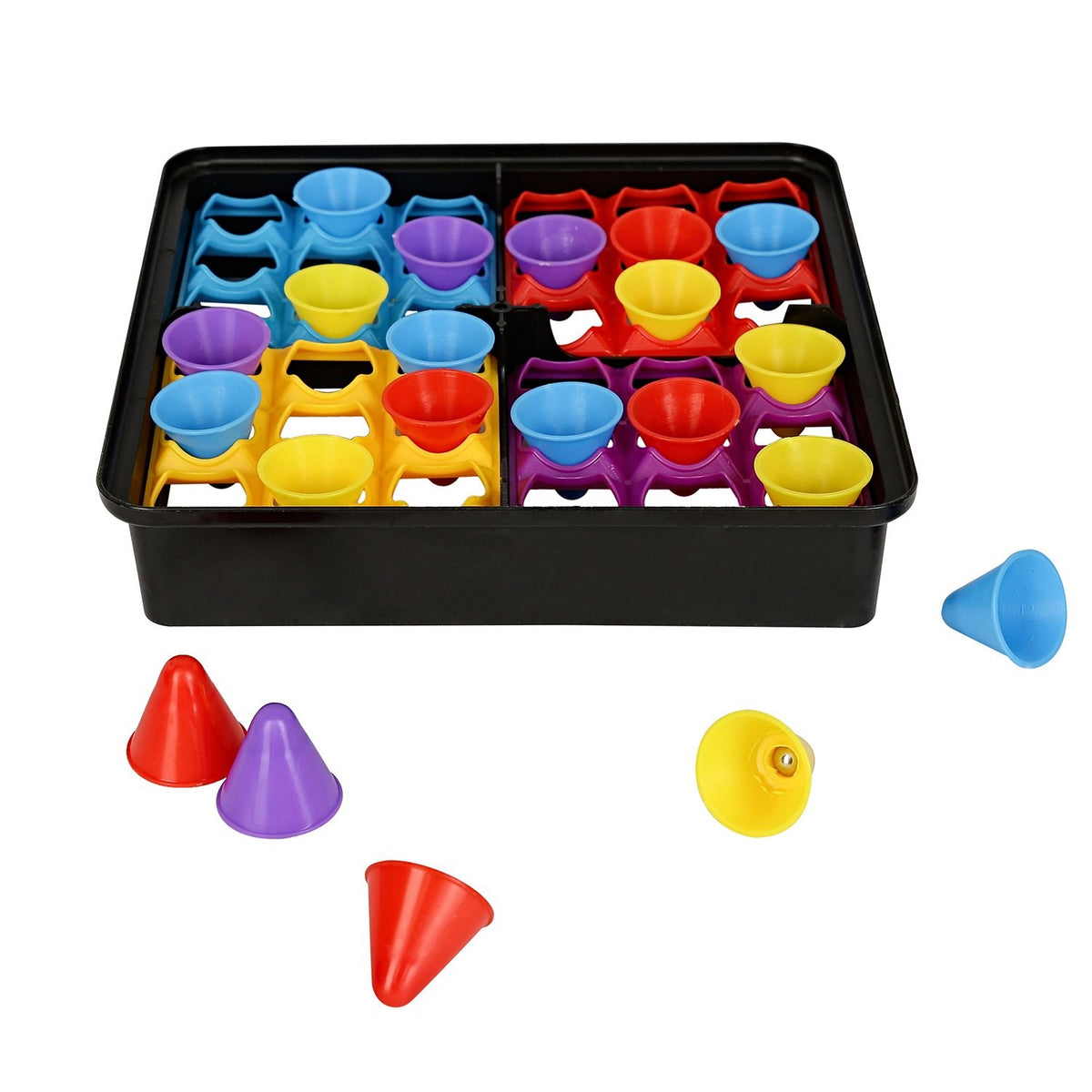 Joc Interactiv 4 Hats Off pentru Copii, Joc de Îndemânare cu Lansatoare și Figurine Pălării, Plastic, 2-4 Jucători, +3 Ani, Multicolor