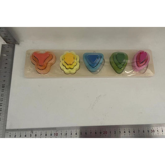 Jucarie Montessori din Lemn, Puzzle Educativ cu 5 Forme Asimetrice, Model Copaci pentru Motricitate Fina, 15 Piese, Multicolor, 29x6.5 cm, +2 Ani