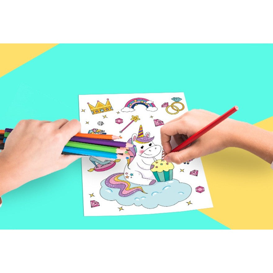 Set Planse Razuibile Scratch ArtCards, Activitate Creativa 2 in 1 de Razuire si Colorat, Carton si Hartie, Model Sirene, 9 Bucati, 19 x 14 cm, Multicolor