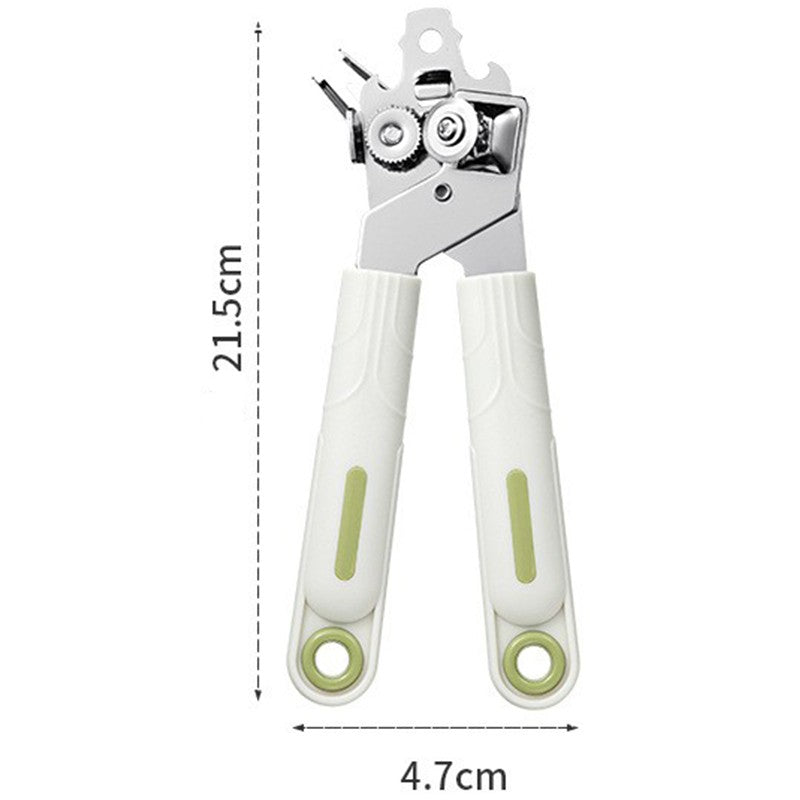 Desfacator de Conserve 3 in 1, Deschizator Multifunctional pentru Sticle si Borcane, Otel Inoxidabil, Maner Ergonomic Anti-alunecare, 21.5 x 4.7 cm, Alb