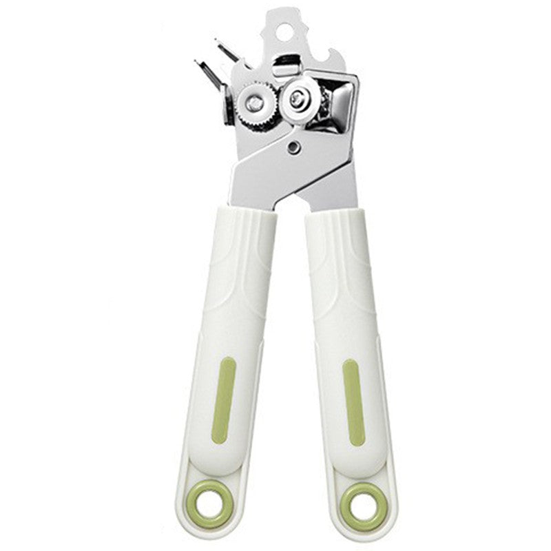 Desfacator de Conserve 3 in 1, Deschizator Multifunctional pentru Sticle si Borcane, Otel Inoxidabil, Maner Ergonomic Anti-alunecare, 21.5 x 4.7 cm, Alb