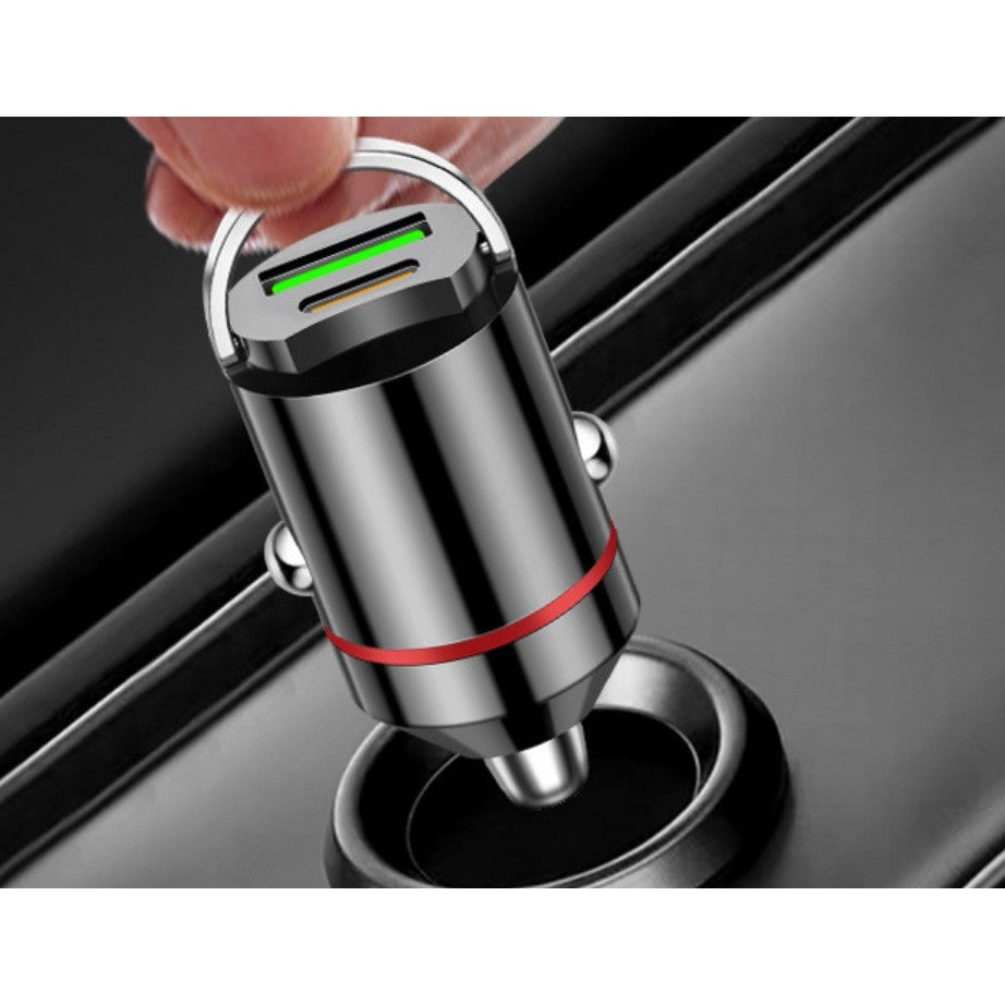 Incarcator Auto 2 in 1, Fast Charge Quick Charge 3.0 si USB-C Power Delivery 30W, Protectie Suprasarcina, Compact, 66W Total, Negru