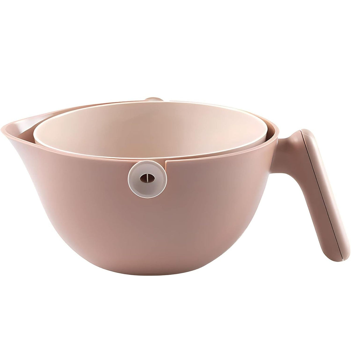 Bol cu Doua Straturi pentru Spalare si Scurgere Fructe sau Legume, Cos Detasabil cu Inclinare 90 Grade, ABS si PP, Capacitate 2L, 29.9 x 22.5 x 11.8 cm, Maro