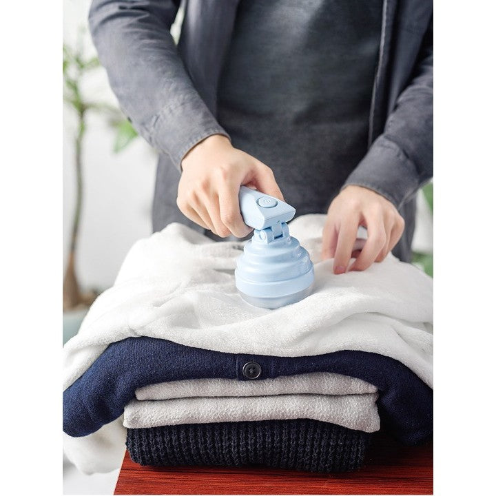Aparat Pentru Curatat Scame, Par Si Praf, Trimmer Textile Cu Lame Din Otel Inoxidabil, Maner Flexibil Si Ergonomic, Incarcare USB, 13x8 cm, Albastru