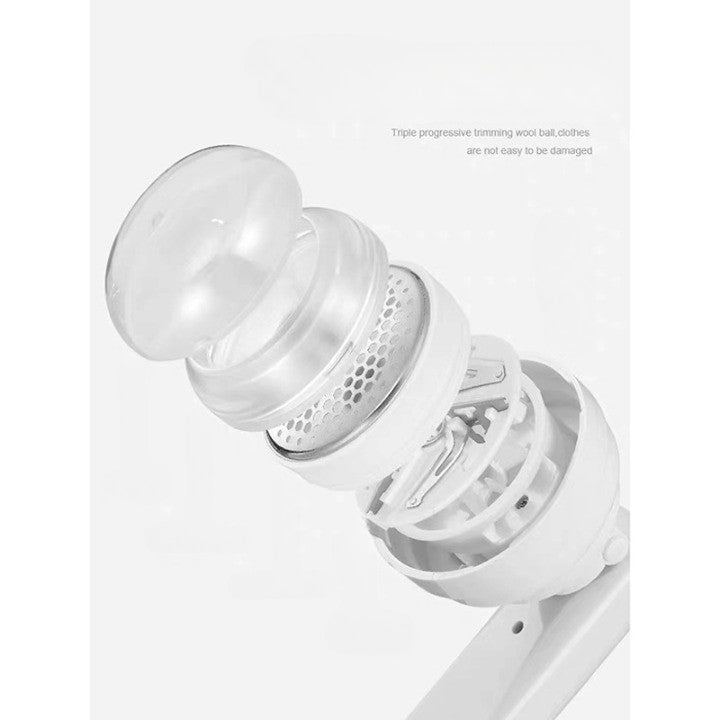 Aparat Curatat Scame, Trimmer pentru Par si Praf, Lame Otel Inoxidabil, Maner Flexibil si Ergonomic, Incarcare USB, 13x8 cm, Alb