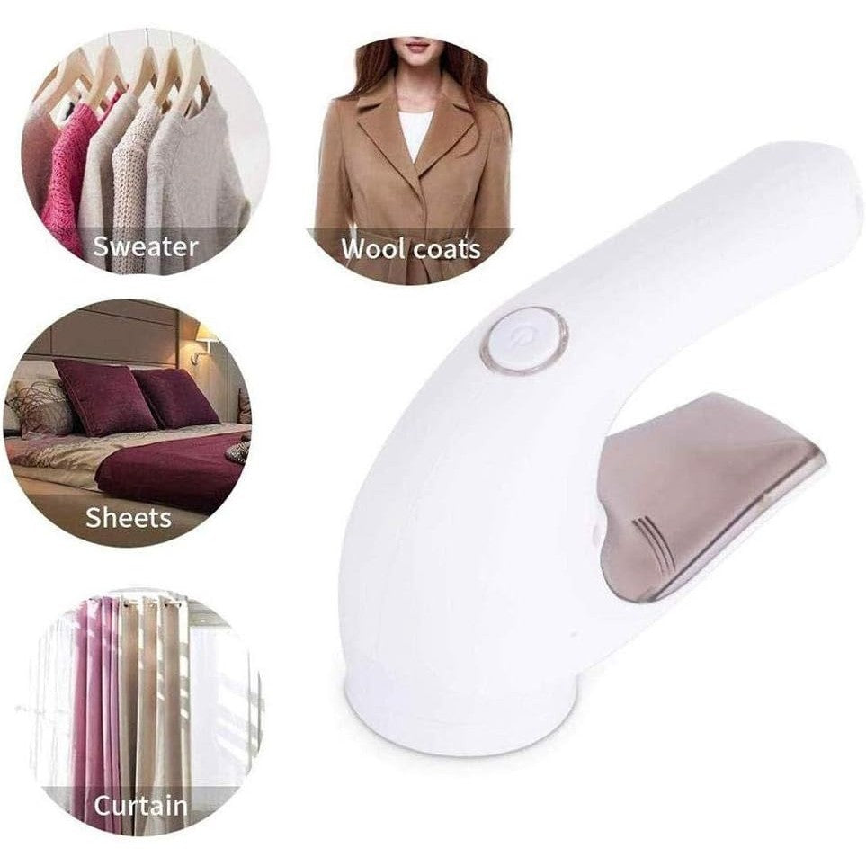 Aparat Pentru Curatat Scame, Par si Praf, Trimmer Textil cu Lame din Otel Inoxidabil, Reincarcabil USB, Design Ergonomic, Portabil, 15x6x9 cm, Alb