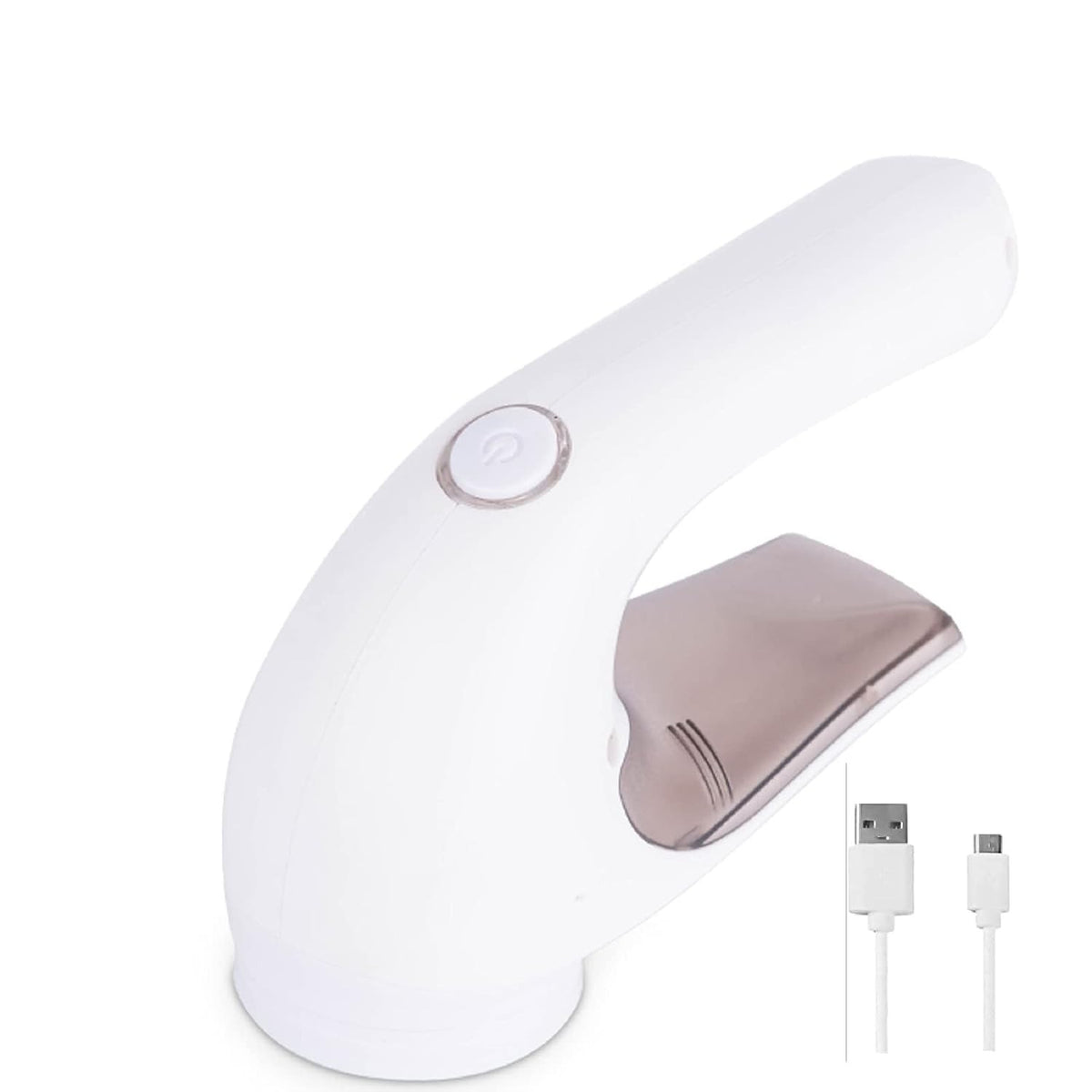 Aparat Pentru Curatat Scame, Par si Praf, Trimmer Textil cu Lame din Otel Inoxidabil, Reincarcabil USB, Design Ergonomic, Portabil, 15x6x9 cm, Alb