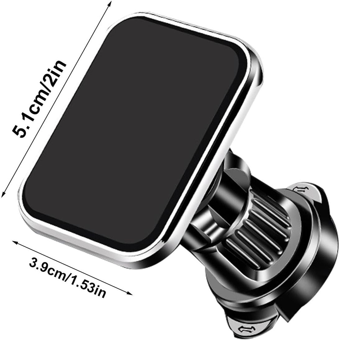 Suport Auto MagSafe pentru Telefon, Fixare Magnetica Grila Ventilatie, Rotativ 360 Grade, Plastic si Silicon, 5.1x3.9 cm, Negru/Argintiu