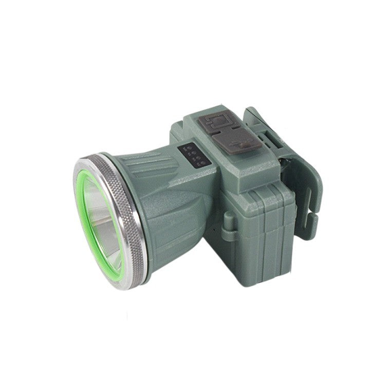 Lanternă Frontală LED Reîncărcabilă USB, Zoom Telescopic și Rază Lungă, Rezistentă la Apă IPX6, Bandă Ajustabilă, pentru Camping și Pescuit, 7.5x5.8x5.5 cm, Verde
