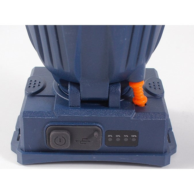 Lanternă Frontală LED Reîncărcabilă USB, Far Telescopic cu Zoom și Protecție IPX6, Plastic, 10.5x8x6.5 cm, Albastru