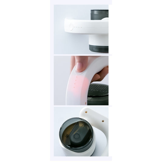 Aparat Pentru Curatat Scame, Par si Praf, Lame din Otel Inoxidabil, Lumina LED, Compartiment Colectare, Maner Reglabil, Design Ergonomic, 11x10.5x8.7 cm, Alb
