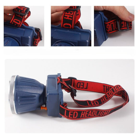 Lanternă Frontală LED Cu Zoom Telescopic, Reîncărcabilă USB, Rezistentă La Apă IPX6, Pentru Camping Și Pescuit, 7.5x5.8x5.5 cm, Albastru