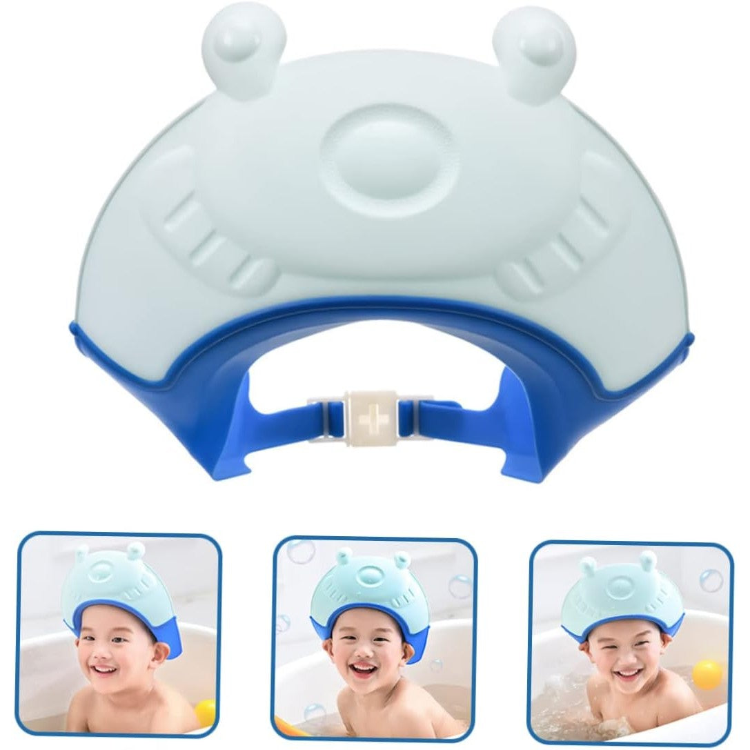 Viziera Protectie Baie Copii Fippy, Protectie Ochi si Urechi Impotriva Samponului, Banda Ajustabila, Material TPE si Silicon, Model Coroana, 24x23 cm, Albastru