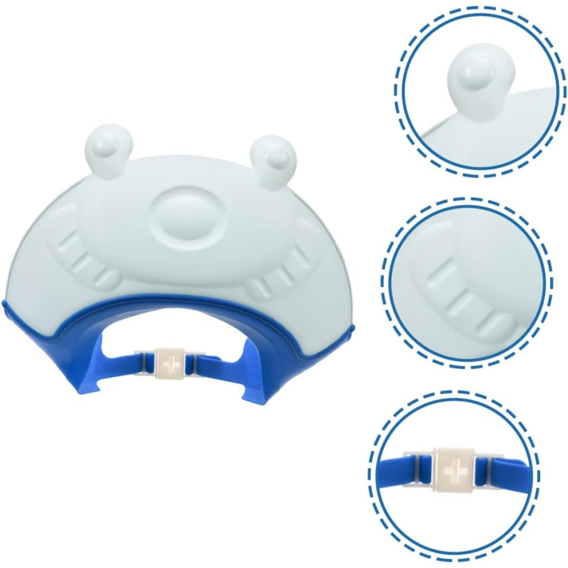 Viziera Protectie Baie Copii Fippy, Protectie Ochi si Urechi Impotriva Samponului, Banda Ajustabila, Material TPE si Silicon, Model Coroana, 24x23 cm, Albastru