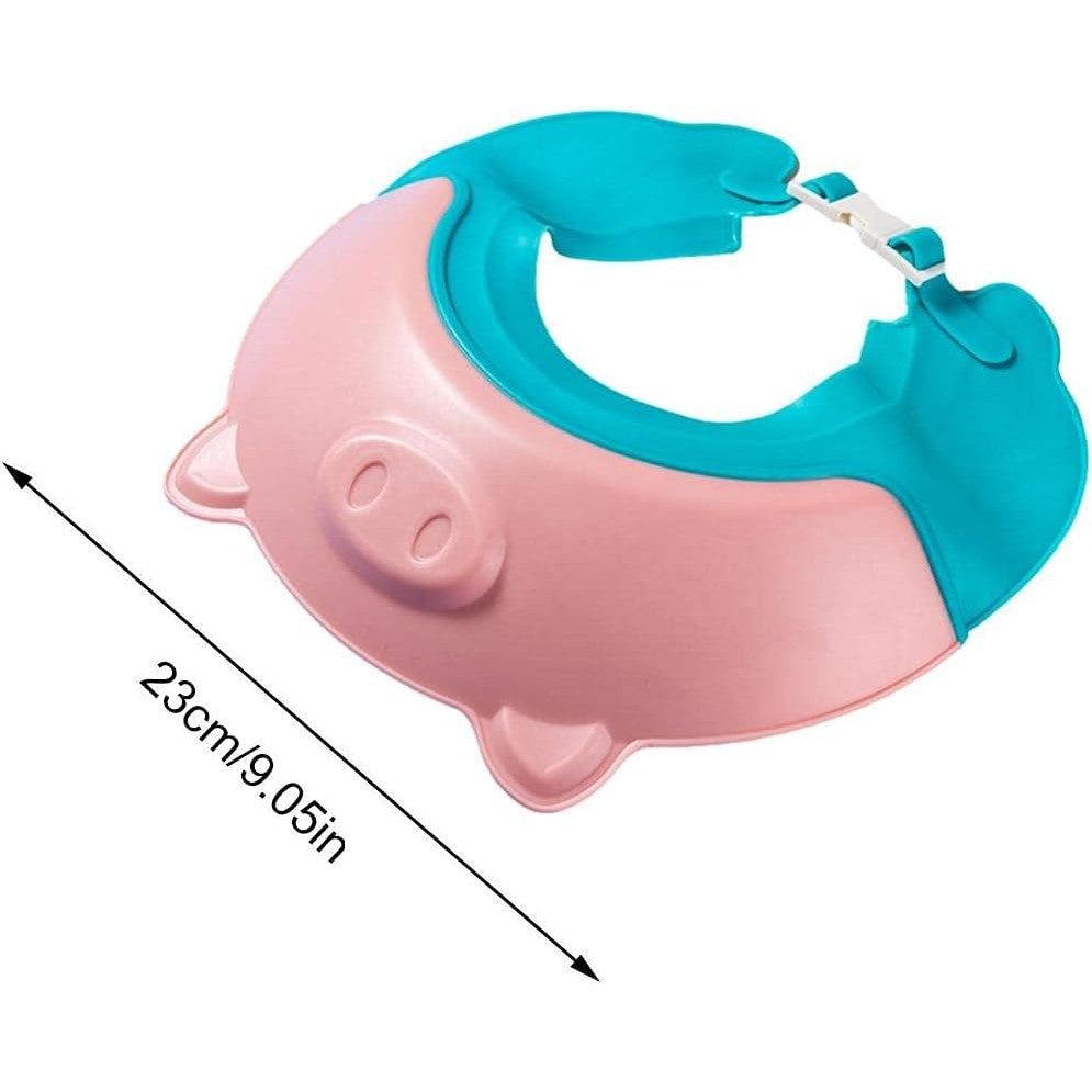 Viziera Protectie Baie Copii si Bebelusi, Protectie Ochi si Urechi Impotriva Samponului, Banda Ajustabila, Model Coroana, Material TPE si PP, 23x23 cm, Roz