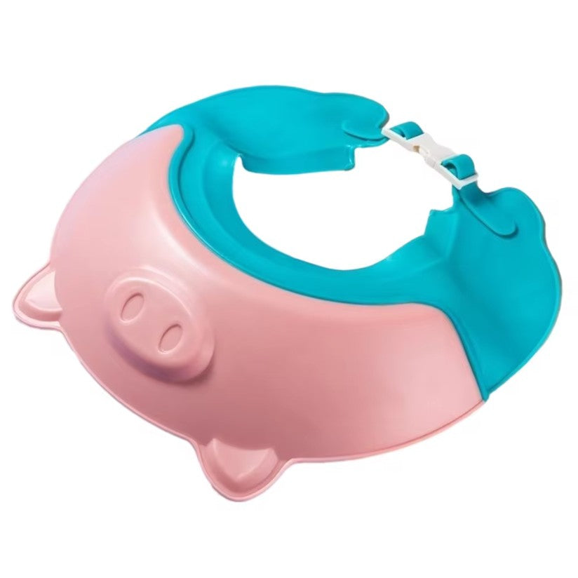 Viziera Protectie Baie Copii si Bebelusi, Protectie Ochi si Urechi Impotriva Samponului, Banda Ajustabila, Model Coroana, Material TPE si PP, 23x23 cm, Roz
