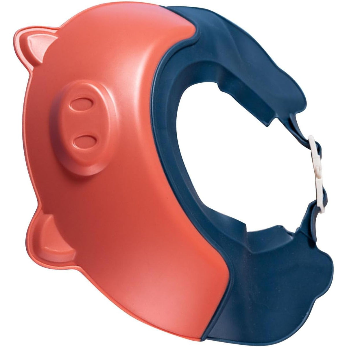 Viziera de Protectie Baie pentru Copii si Bebelusi Fippy, Protectie Ochi si Urechi Impotriva Samponului, Banda Ajustabila, TPE si Silicon, Model Purcelus, 23x23 cm, Rosu