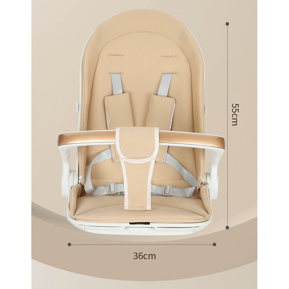Cărucior Sport 3 în 1, Reversibil și Pliabil, Șezut Ajustabil cu Poziție de Somn, Tavită Masă și Suport Pahar, Cadru Metalic cu Roți Pivotante 360°, 6-36 Luni, 32x63x95 cm, Alb, Model Ursulet