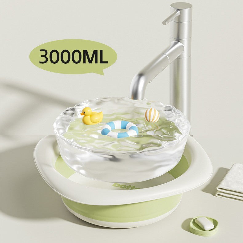 Cadita Pliabila pentru Bebelusi si Copii, Design Compact Romb, Material Plastic si Silicon, Verde, 31.5x31.5x3.5 cm, 3L