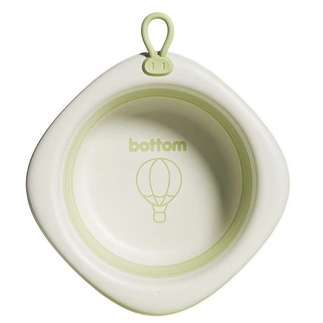 Cadita Pliabila pentru Bebelusi si Copii, Design Compact Romb, Material Plastic si Silicon, Verde, 31.5x31.5x3.5 cm, 3L